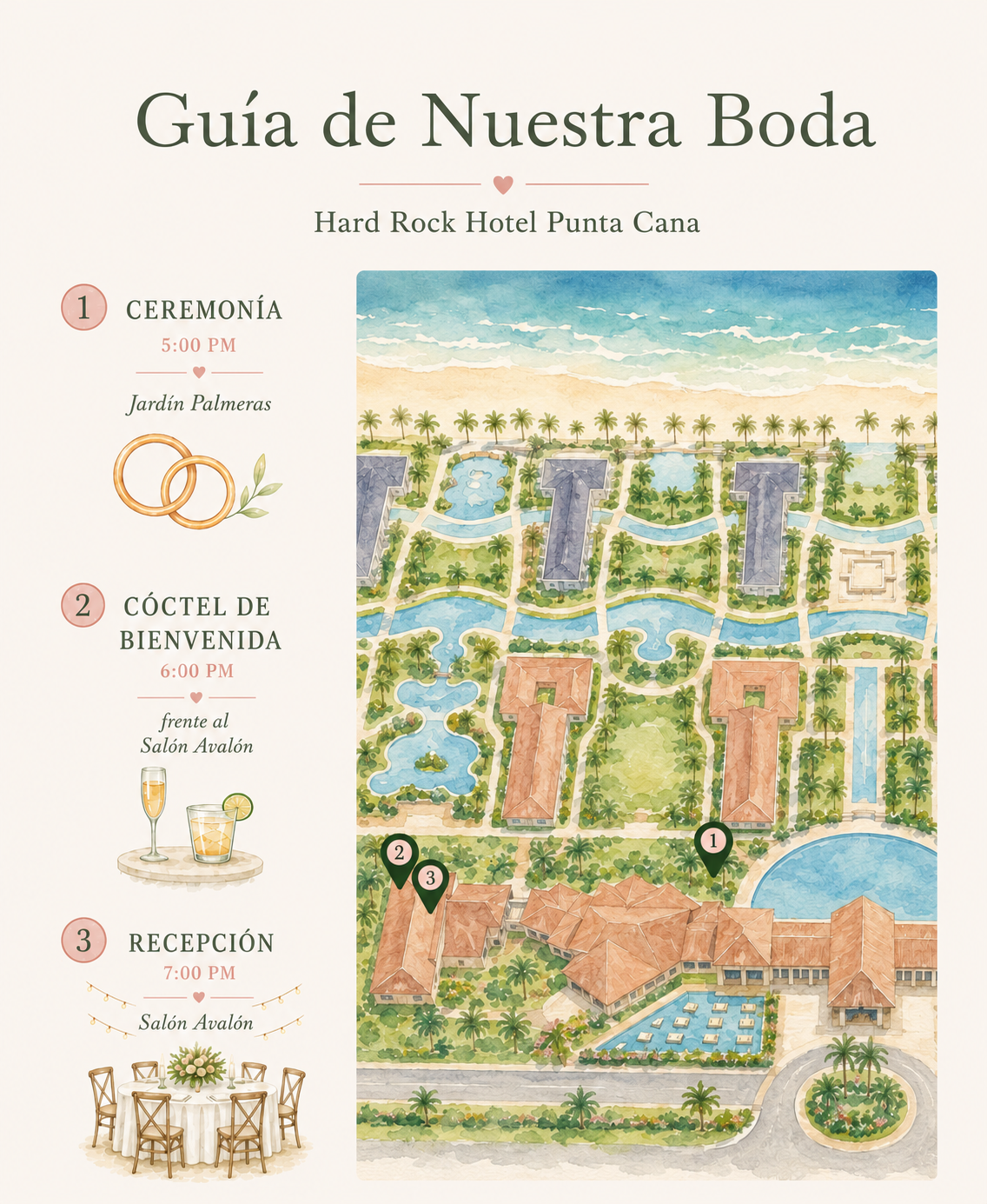 Guía de nuestra boda en Hard Rock Hotel Punta Cana